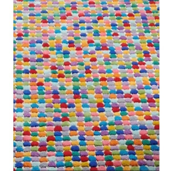 Multicolor Rainbow Dot Pattern Bath Mat, Non-Slip Textured Surface, Colorful Home Decor