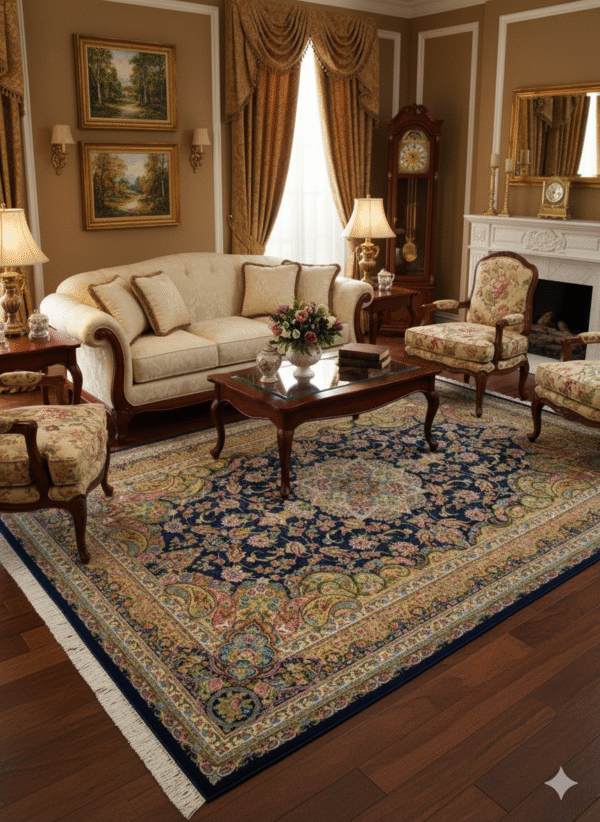 Ornate Hand-Knotted Look Area Rug | Intricate Floral and Paisley Pattern